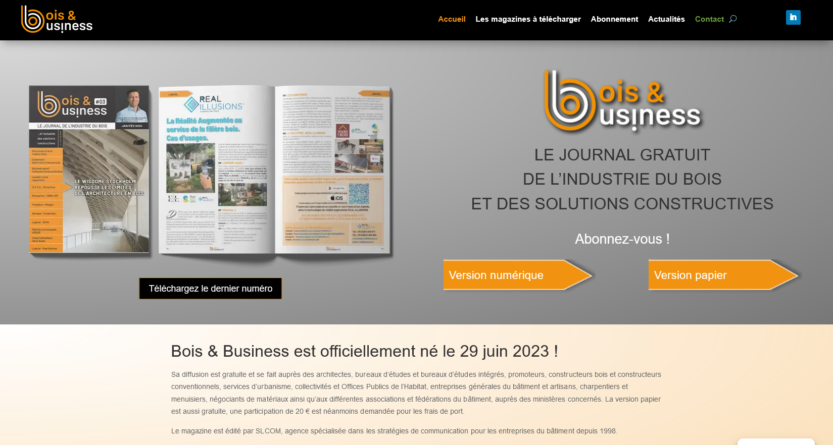 Site internet pour les magazines.