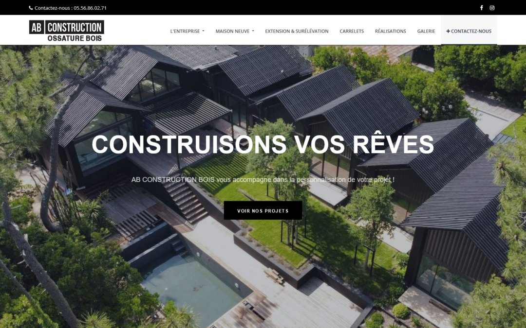 Site internet pour constructeur bois Bordeaux