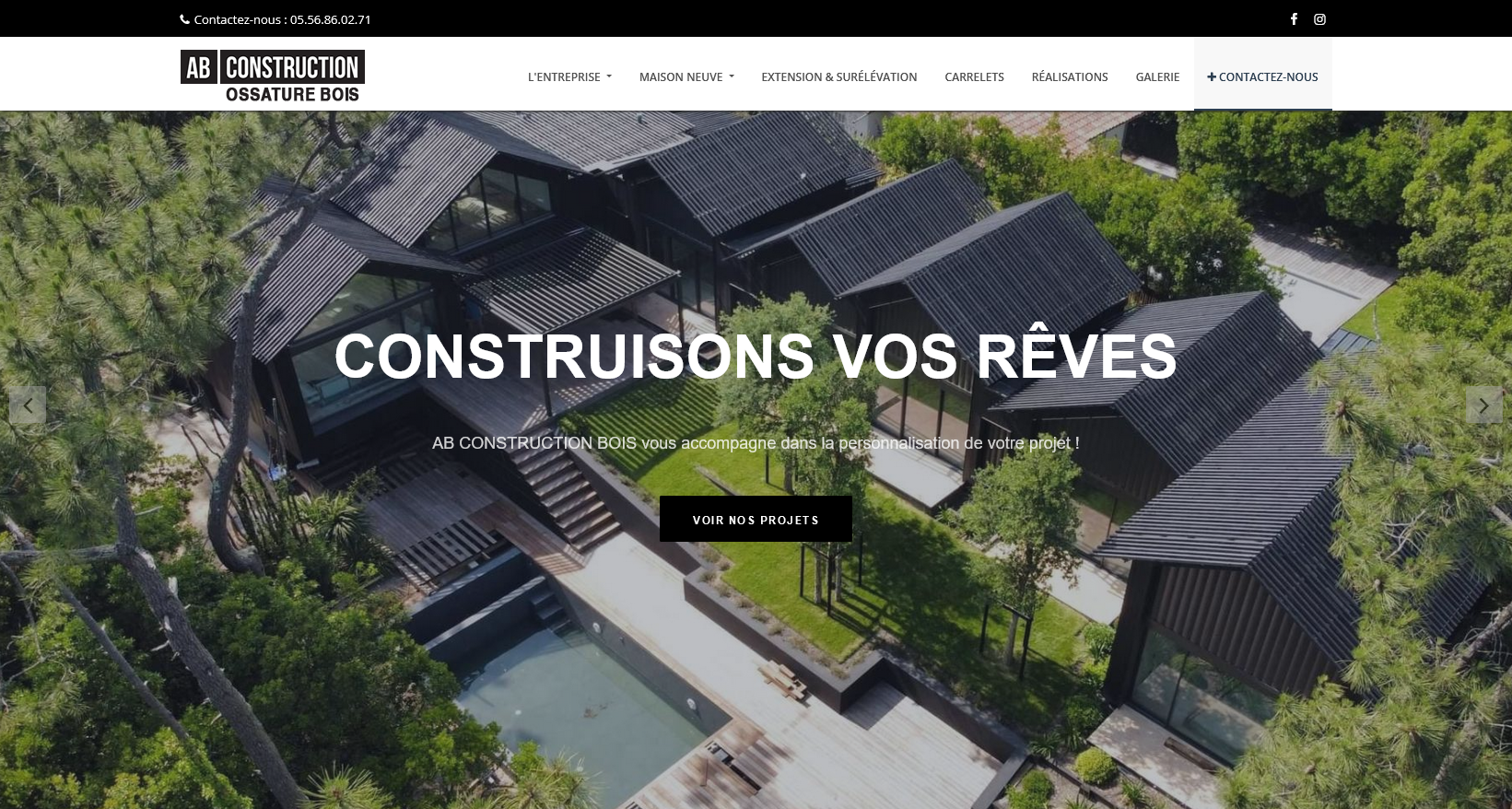 Site internet pour constructeur bois Bordeaux