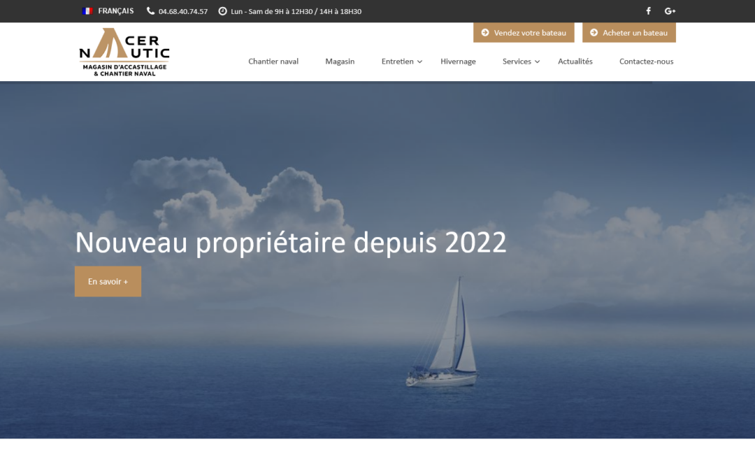 Site internet pour la vente de bateau et l'hivernage