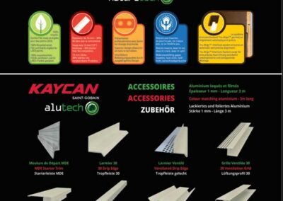 Création graphique d’un classeur qui accueillera le nuancier des bardages Kaycan Naturetech Saint-Gobain