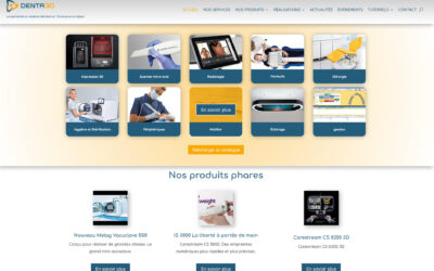 Création du site internet de Denta3D, site de vente de produits pour les dentistes