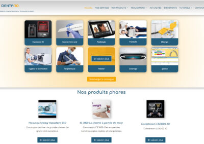Création du site internet de Denta3D, site de vente de produits pour les dentistes