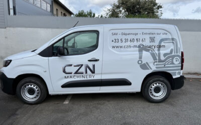 Covering et flocage de véhicule à Toulouse : le fourgon CZN Machinery prend la route