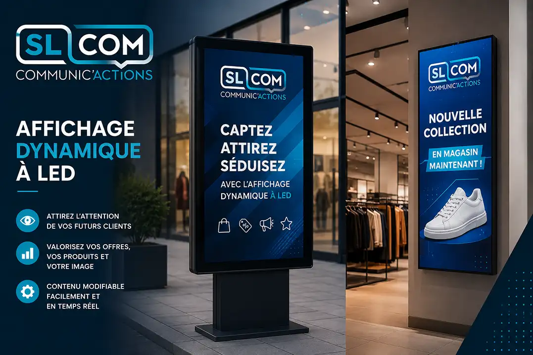 Nouveau chez SLCOM : la signalétique avec affichage dynamique à led