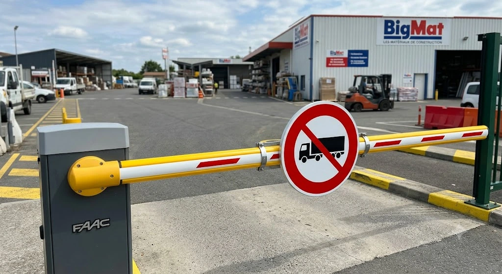 Panneau de signalisation pour barrière mobile.